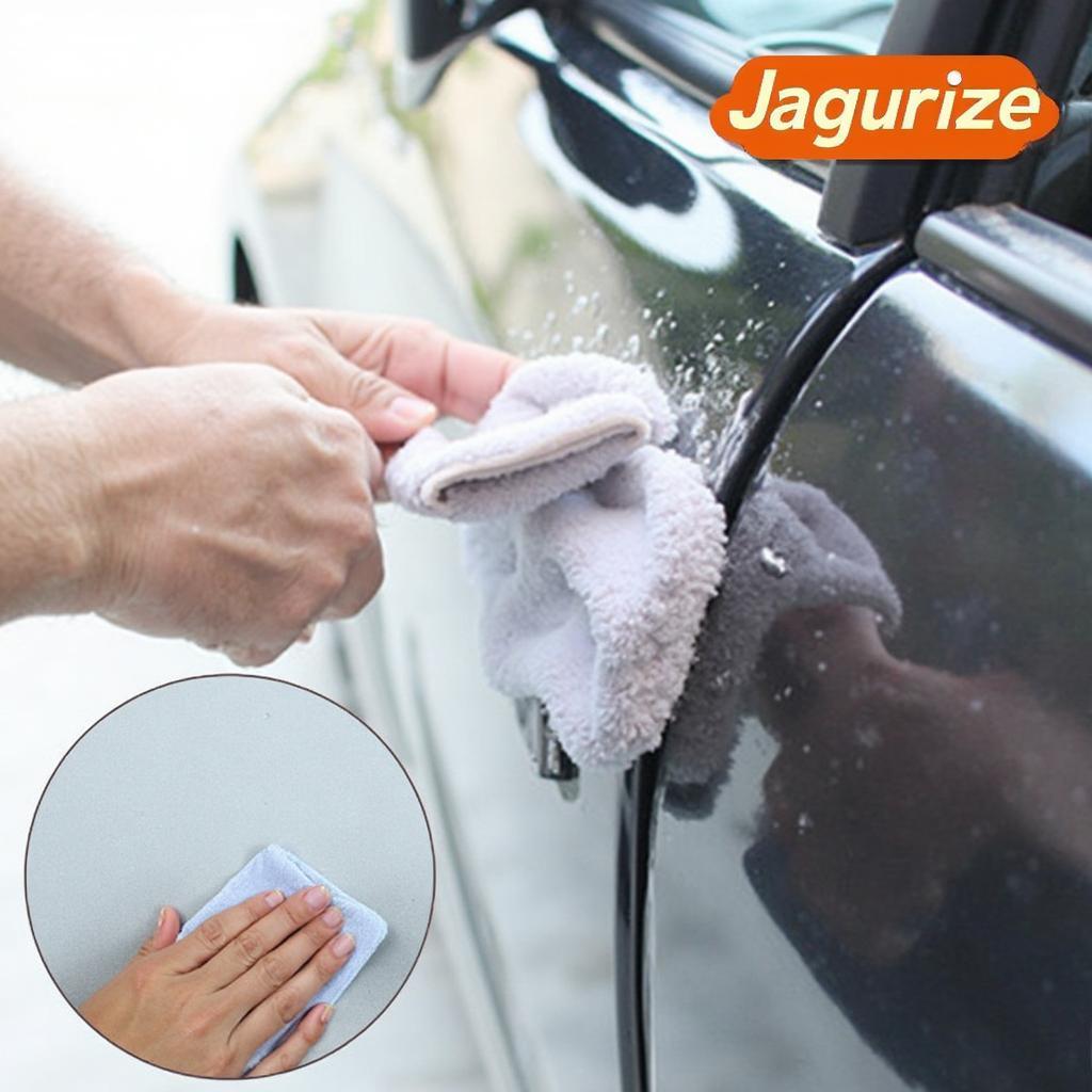 Applying Protectant to Car Door Jamb