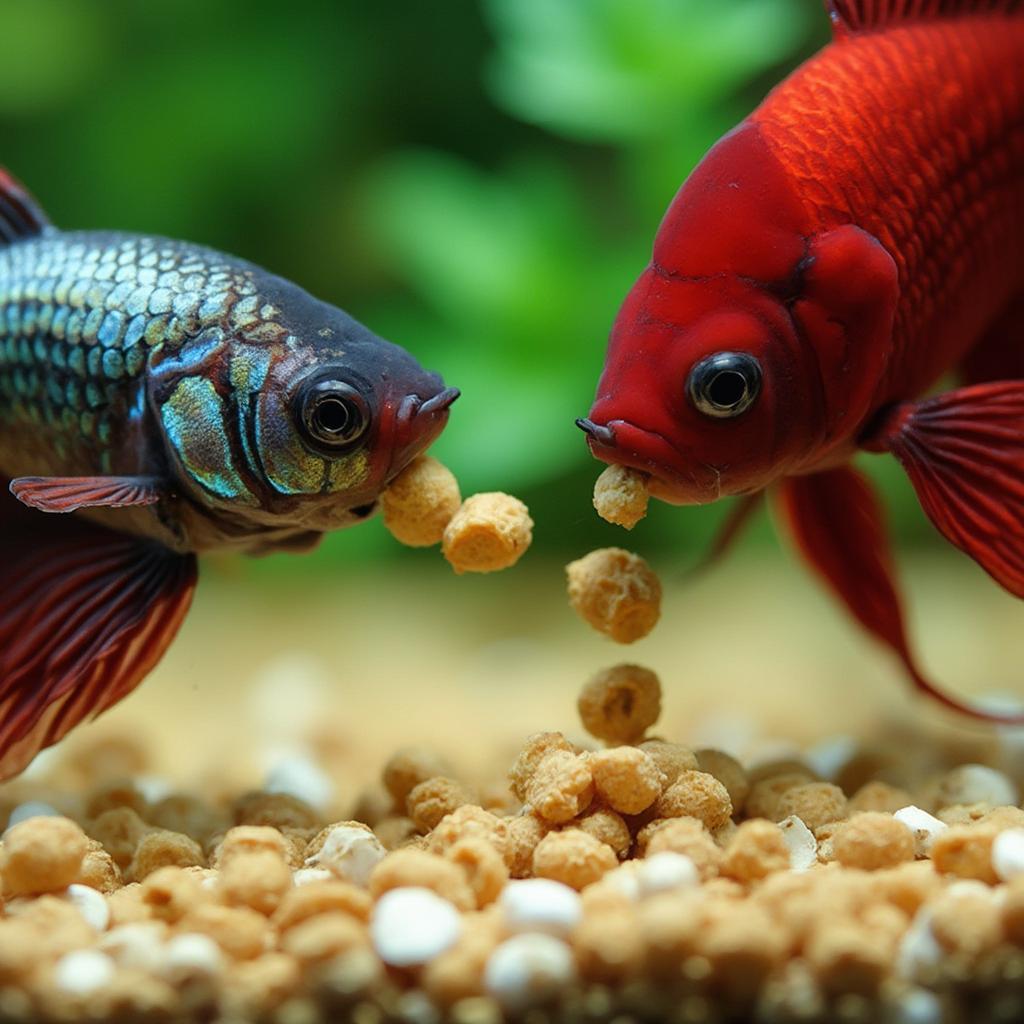 Feeding Betta Fish with Pellets