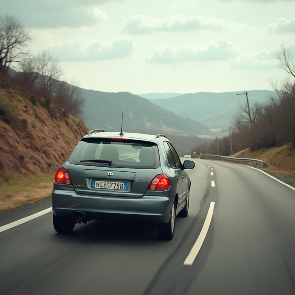 Car Coasting Downhill to Save Fuel