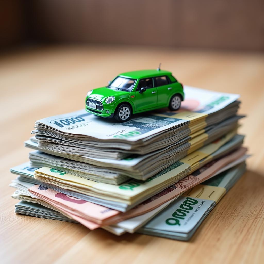 Stack of Philippine peso bills representing car loan down payment in the Philippines