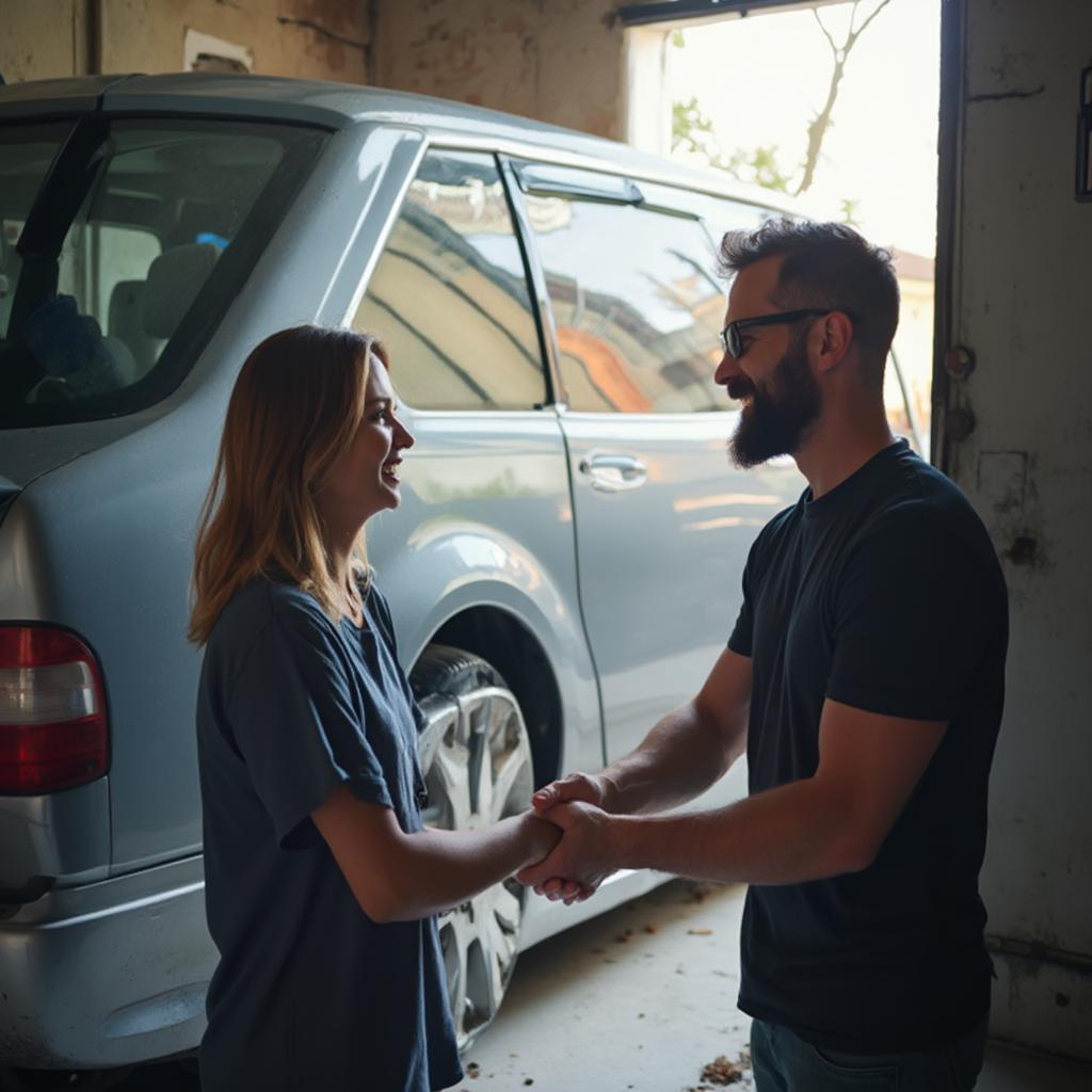 Car Shipping Driver Delivering Vehicle