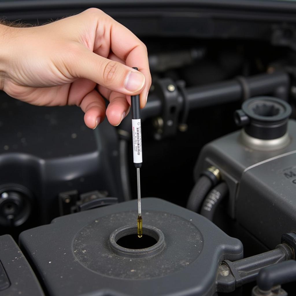 Checking car oil level