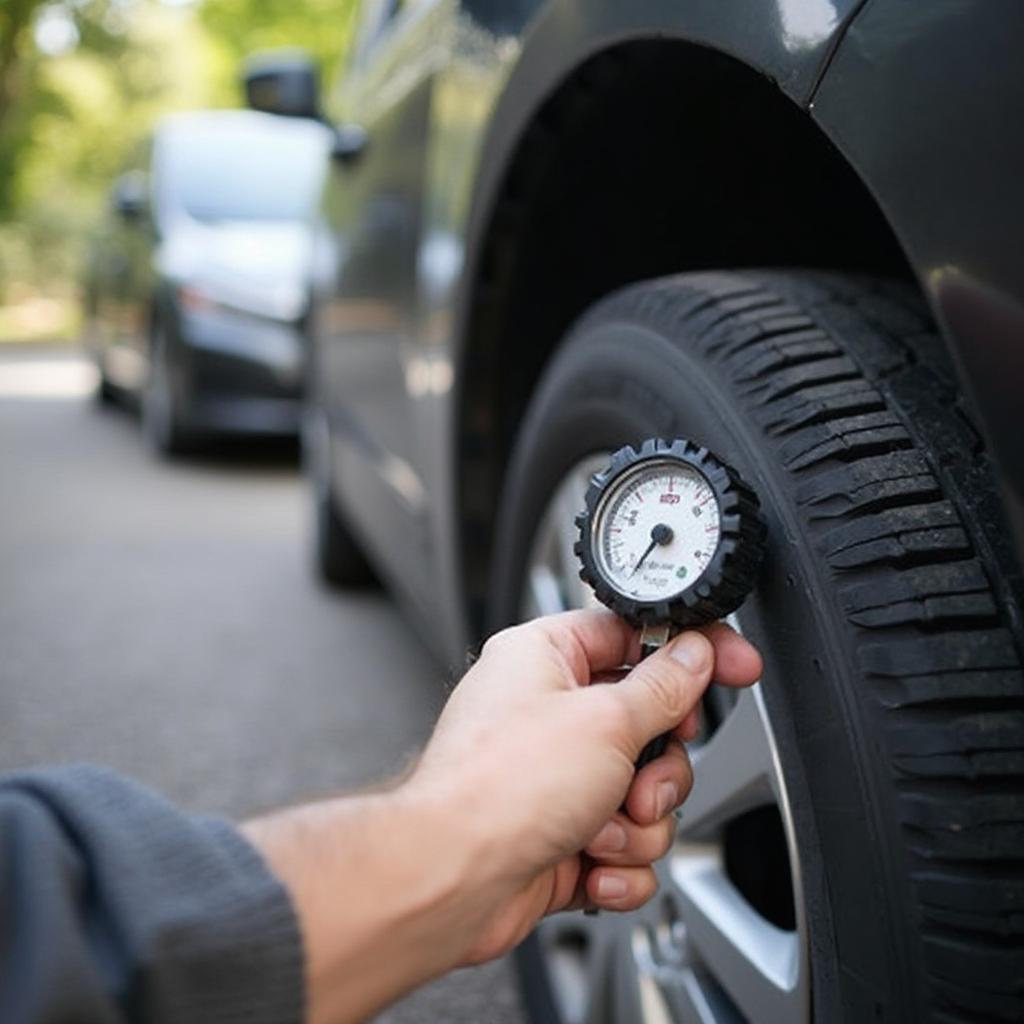 Checking Car Tire Pressure