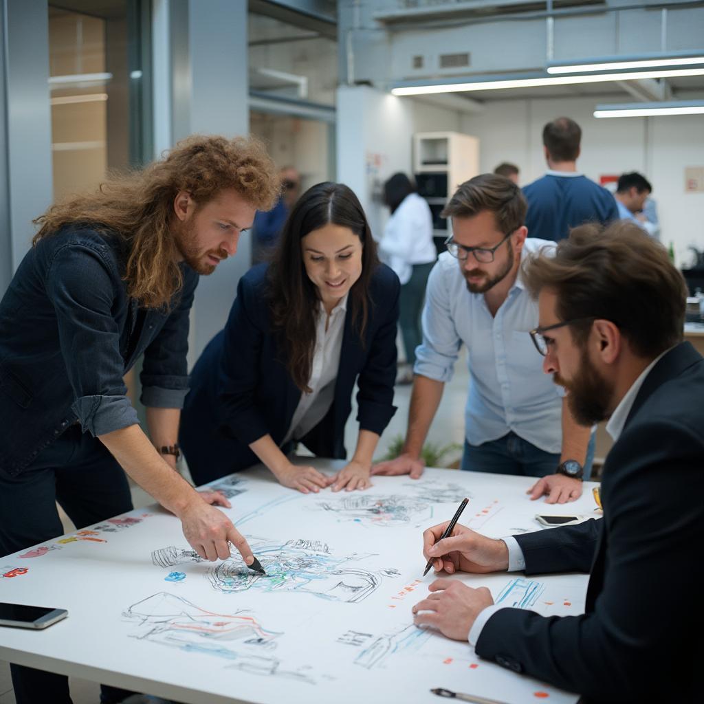 Collaborative Team Meeting in Automotive Design