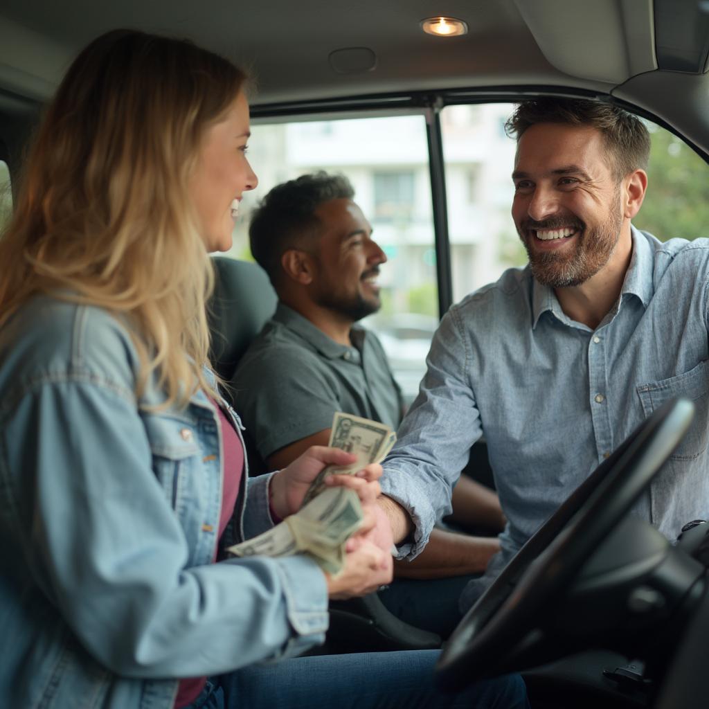 Customer Tipping the Shuttle Driver