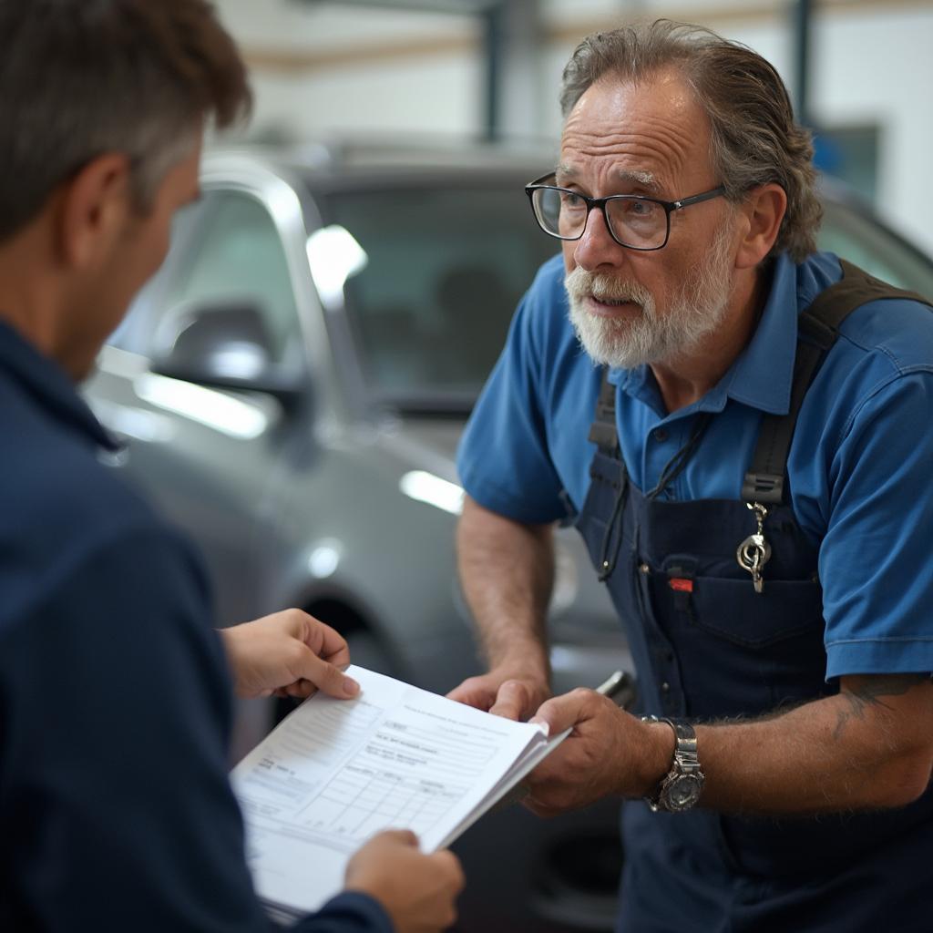 Customer expressing dissatisfaction with a car repair