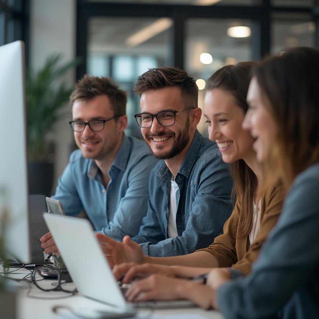 Diverse group of software engineers collaborating