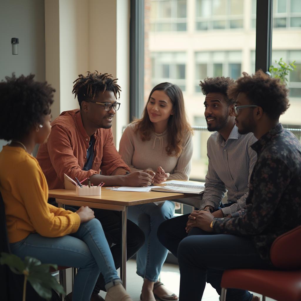 Diverse Group of Students Supporting Each Other