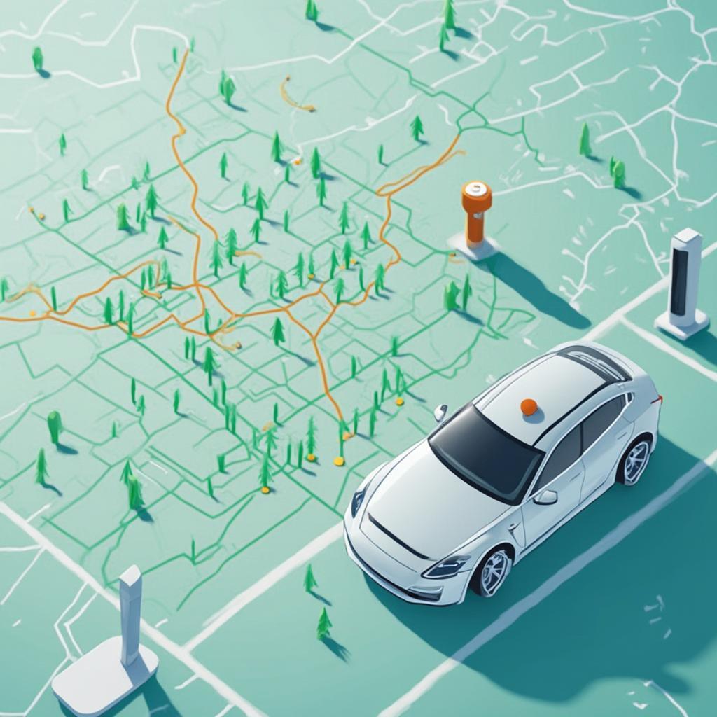 Electric Car Range and Charging Station Map