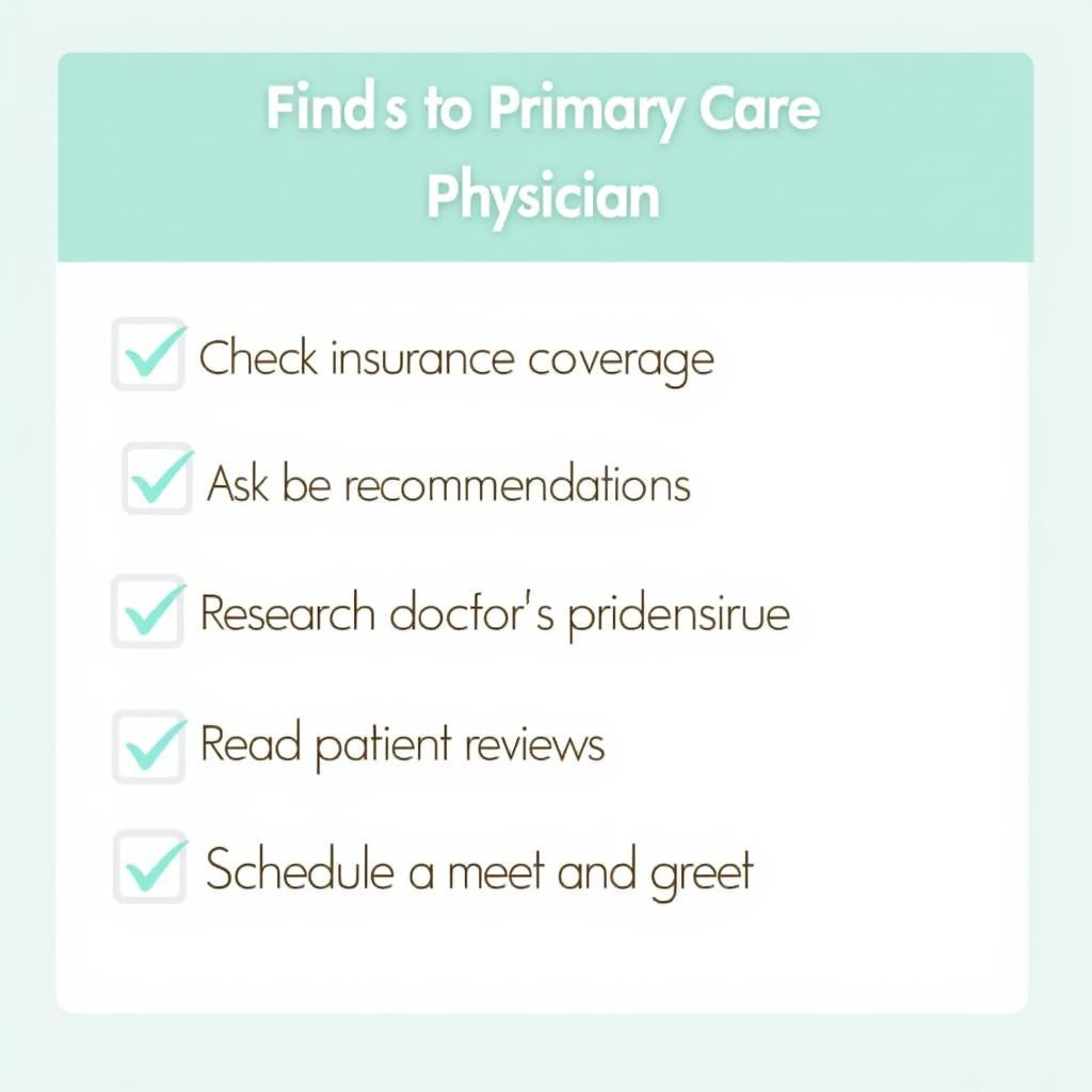 Primary Care Physician Checklist