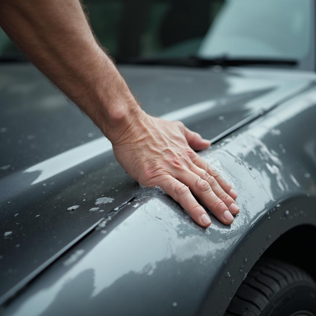 Close-up of Hand Waxing Process