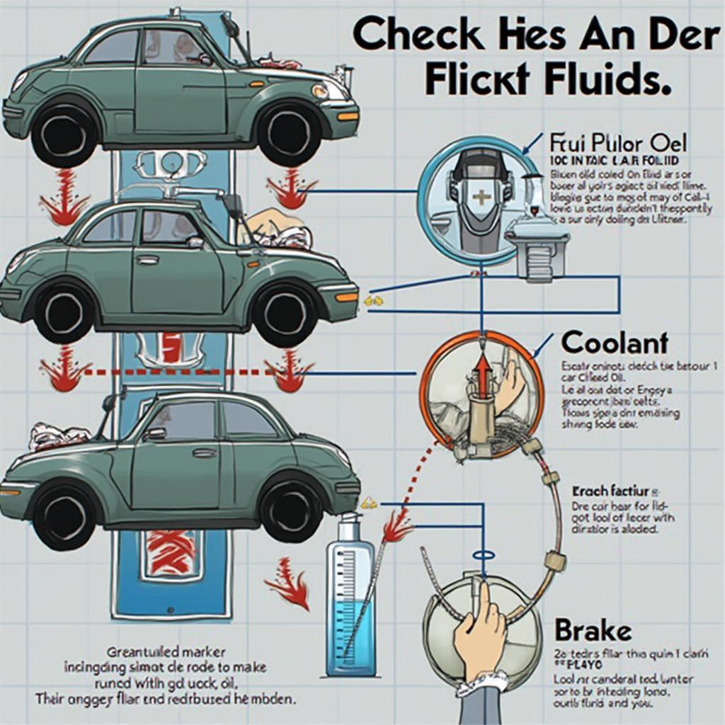 Checking car fluids during May car maintenance