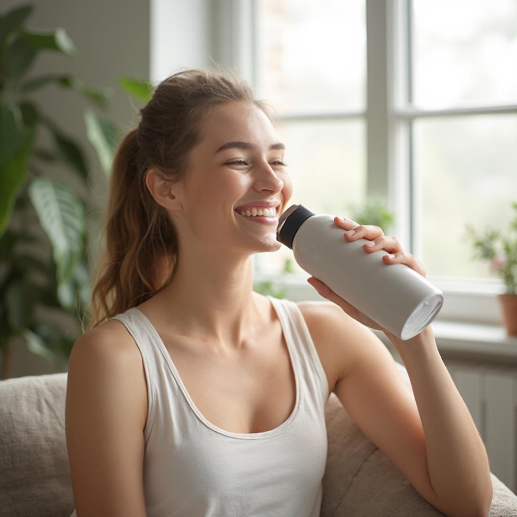 Hydrated Woman Smiling