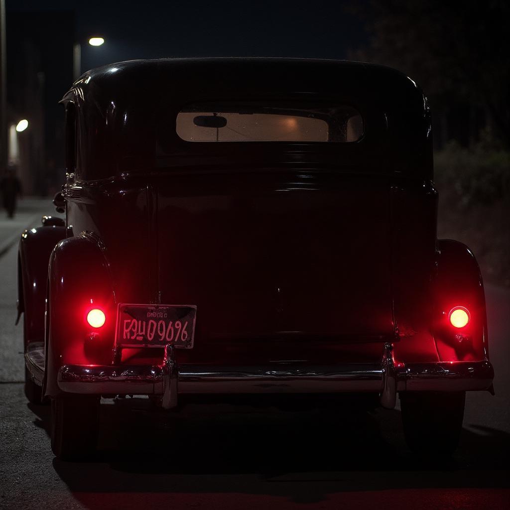 1934 Dodge Tail Lights:  Image of the rear of a 1934 Dodge, highlighting the tail lights integrated into the bodywork. The image should show the shape and size of the tail lights.