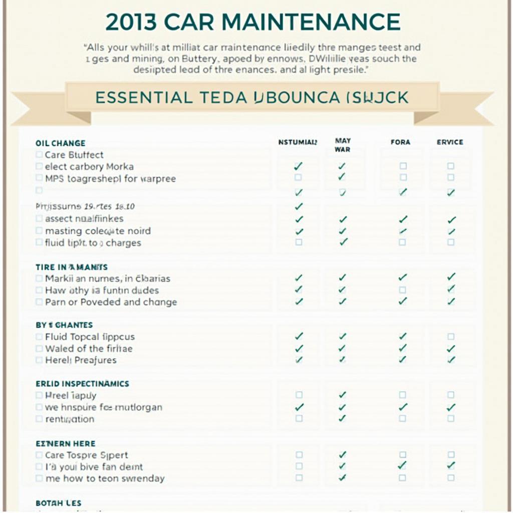 2013 Car Maintenance Checklist: Oil Change, Tires, Brakes, Fluids