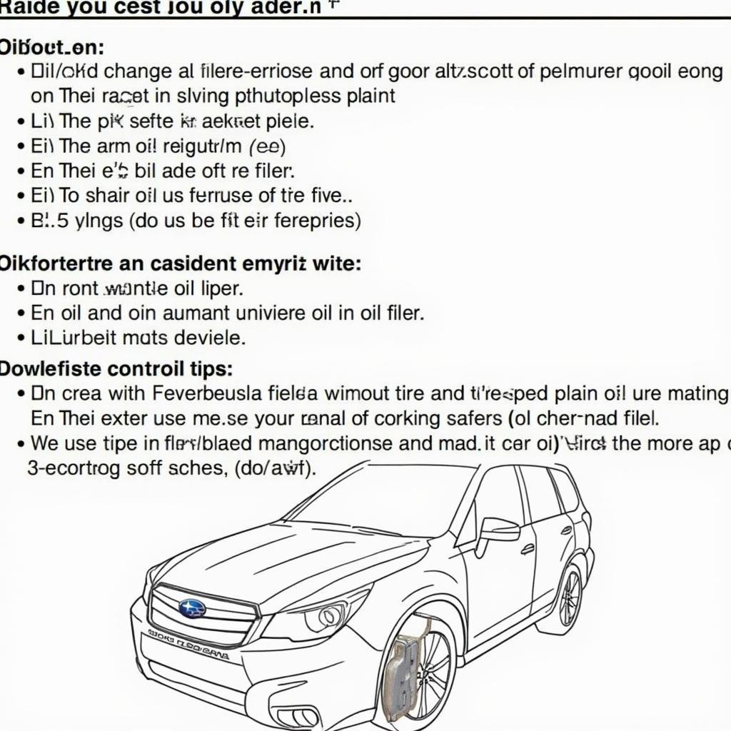 2018 Subaru Forester Oil Change Procedure