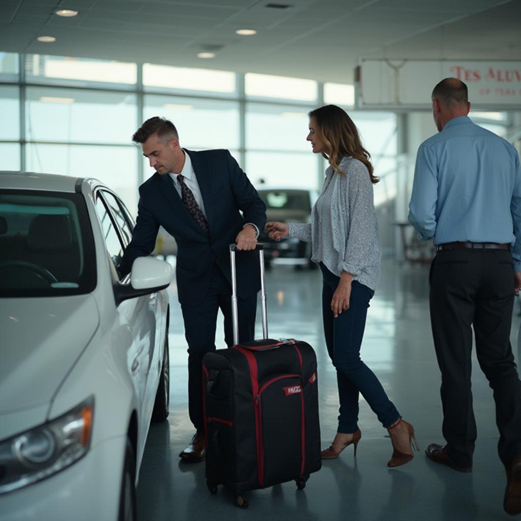 Airport pickup with luggage assistance