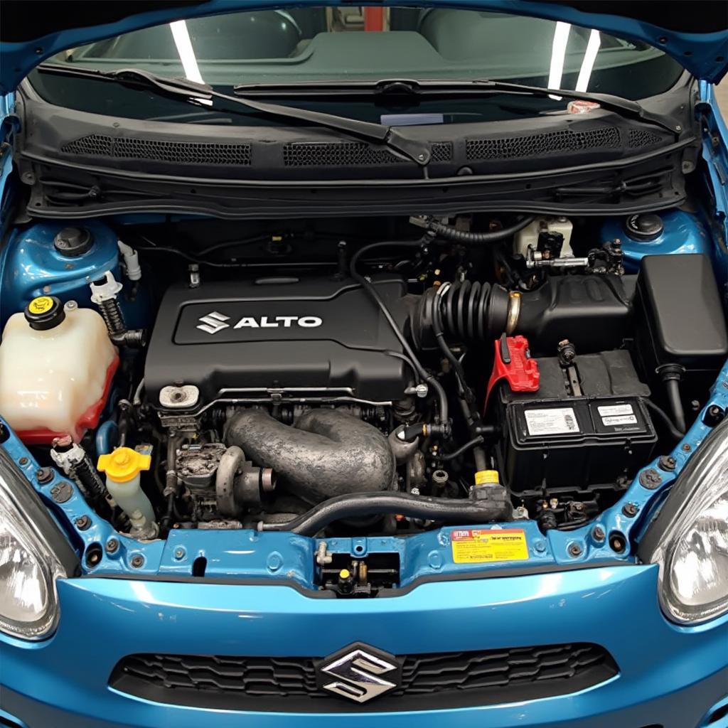 Regular engine maintenance on a Suzuki Alto