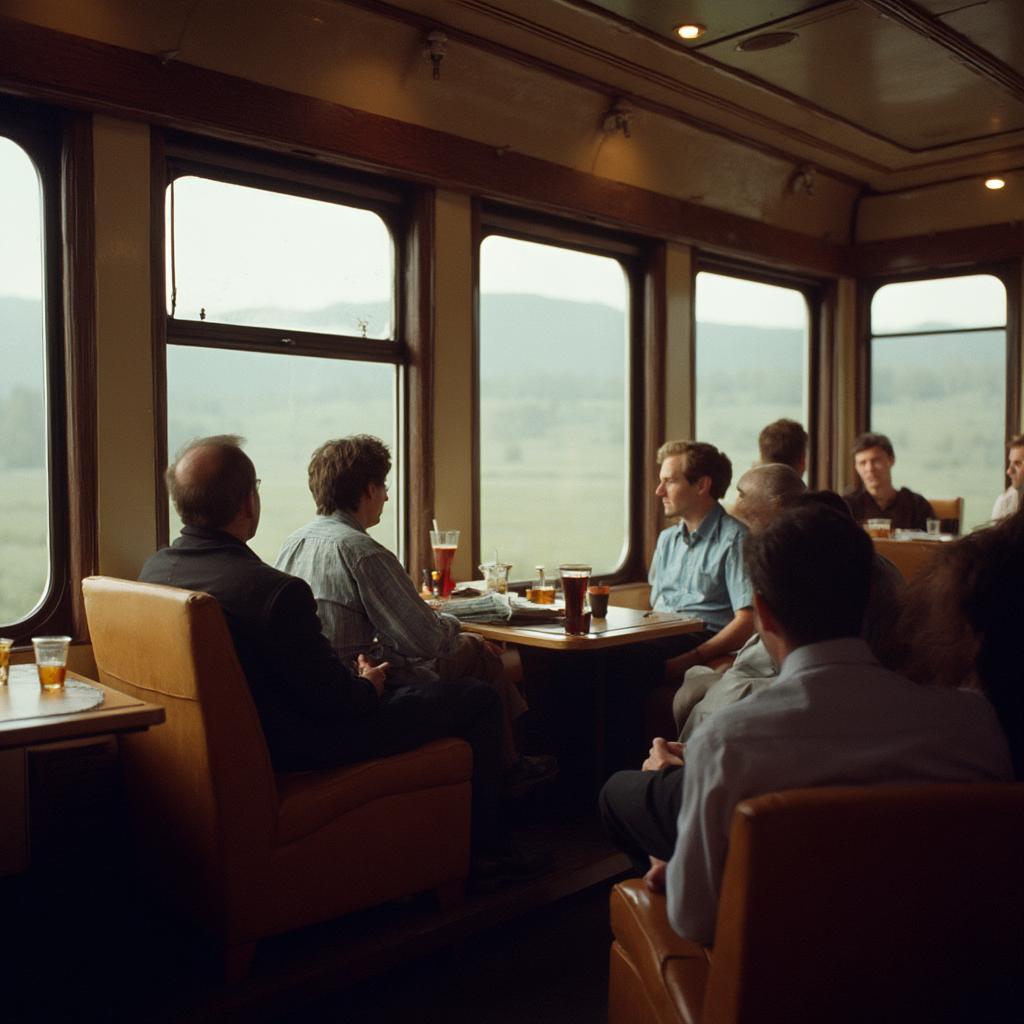 Relaxing in the Amtrak Sleeper Car Lounge