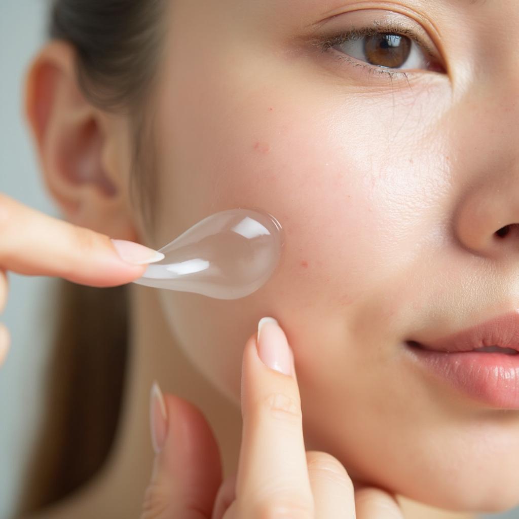 Applying Aloe Vera Gel to a Pimple