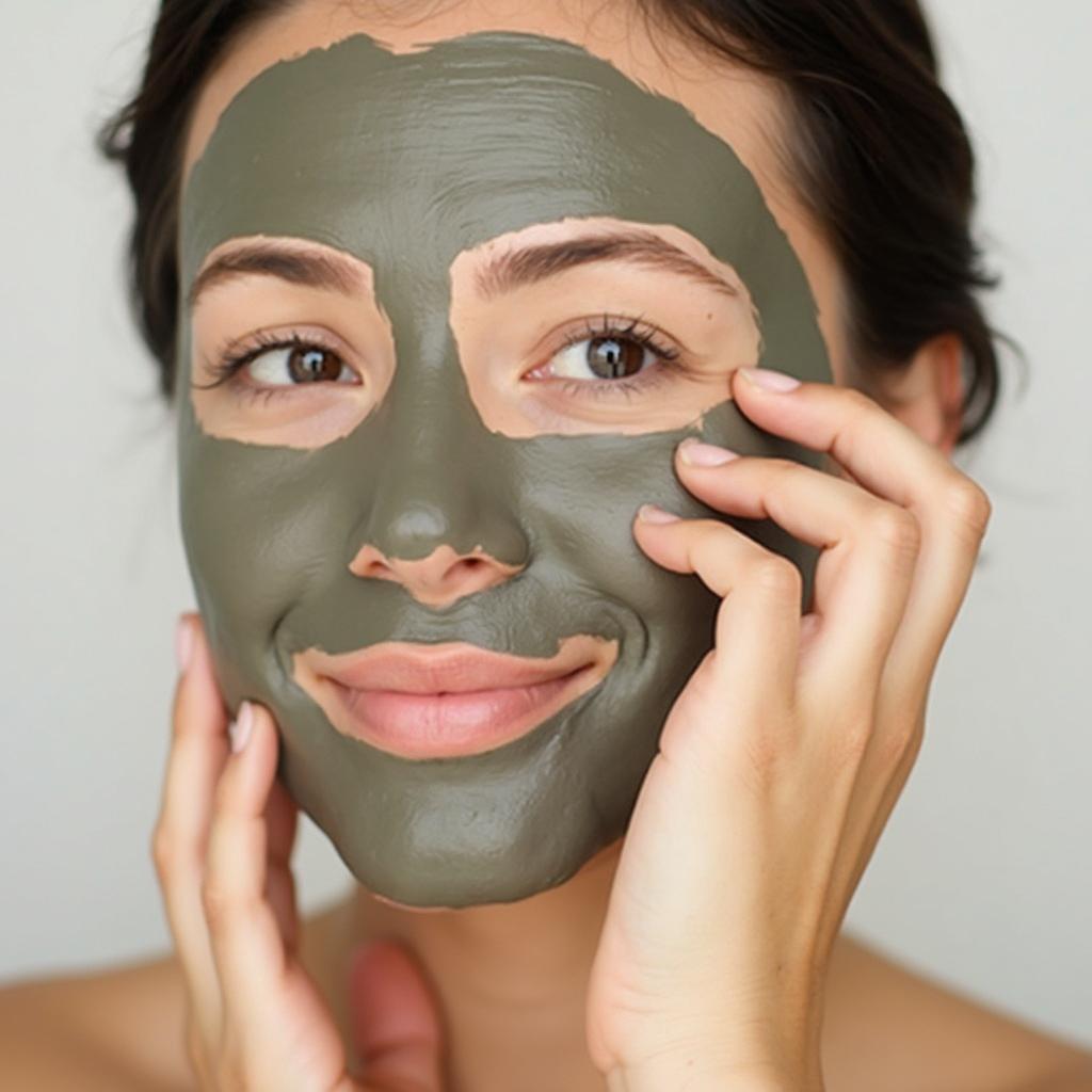 Applying a clay mask to oily skin