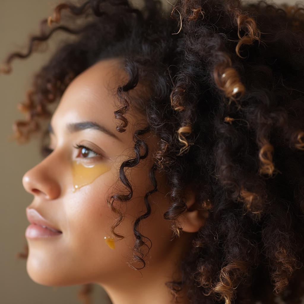 Applying Hair Oil to Curly Hair