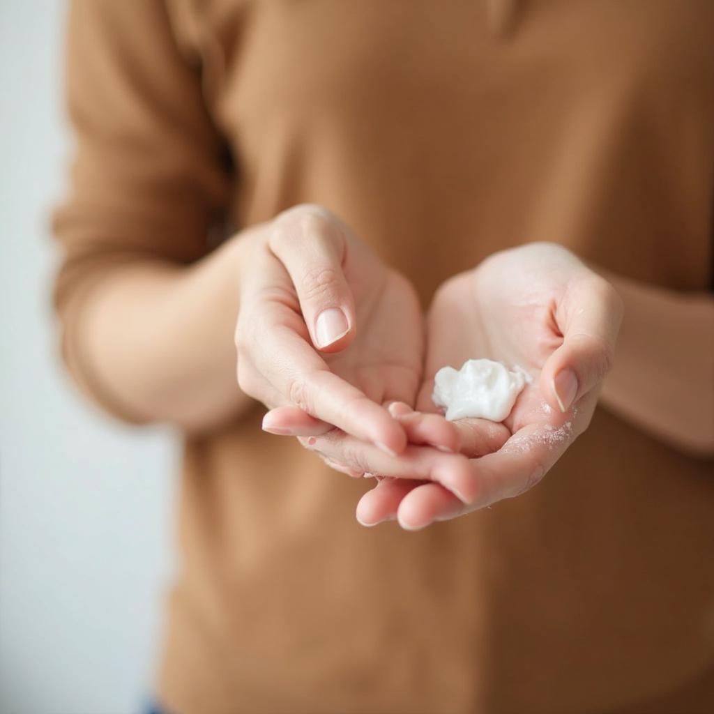 Applying Hand Cream for Moisturization