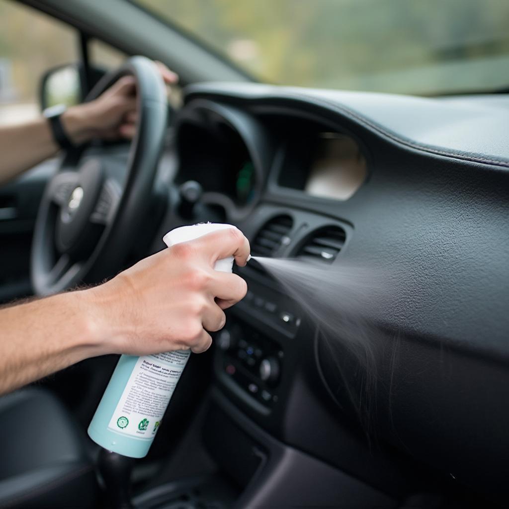 Applying Protectant to Car Interior