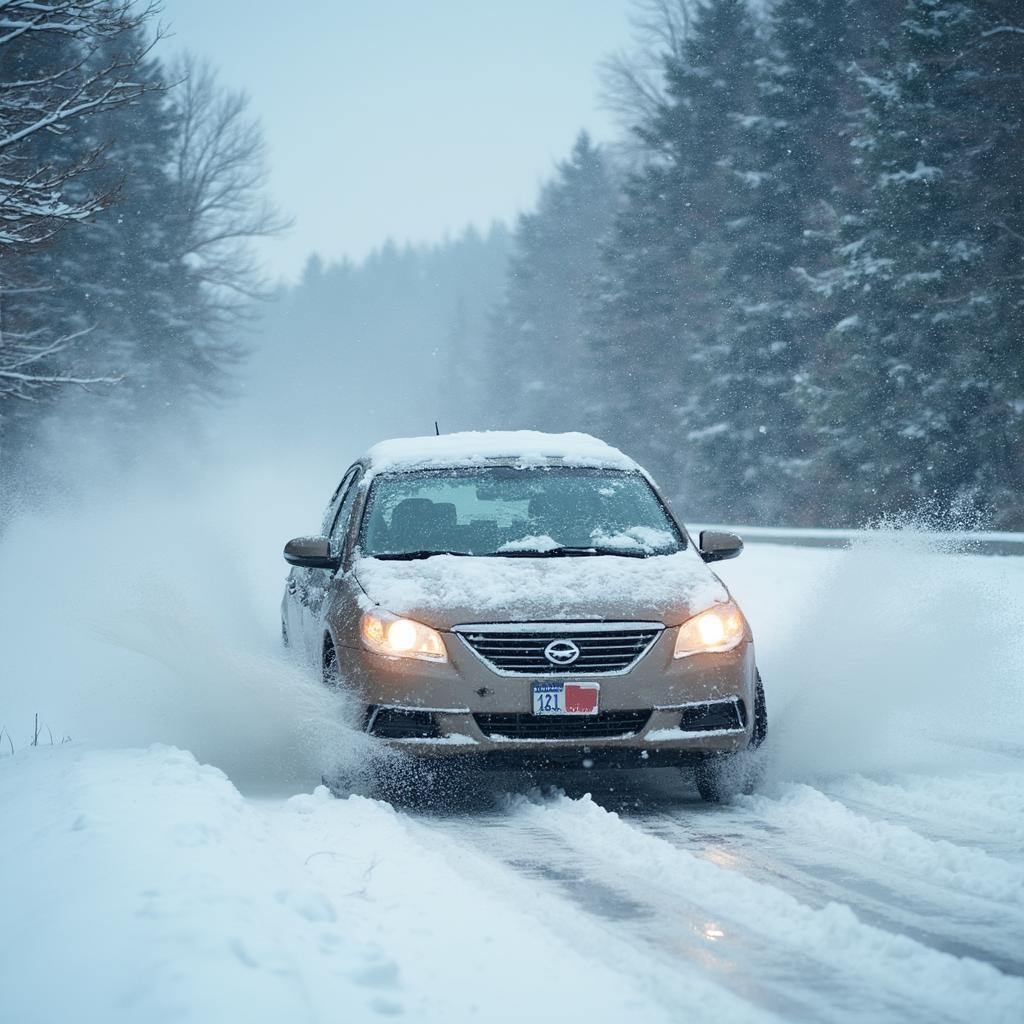 Automatic Car Driving in Snowy Conditions