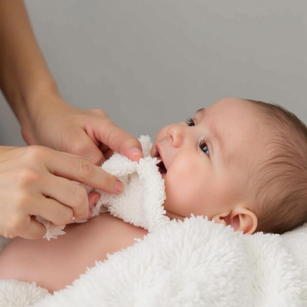 Cleaning a baby's gums