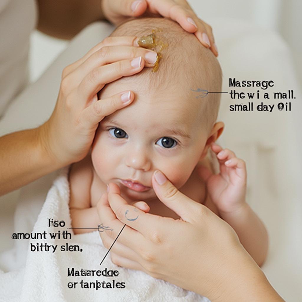 Applying Oil to Baby's Hair