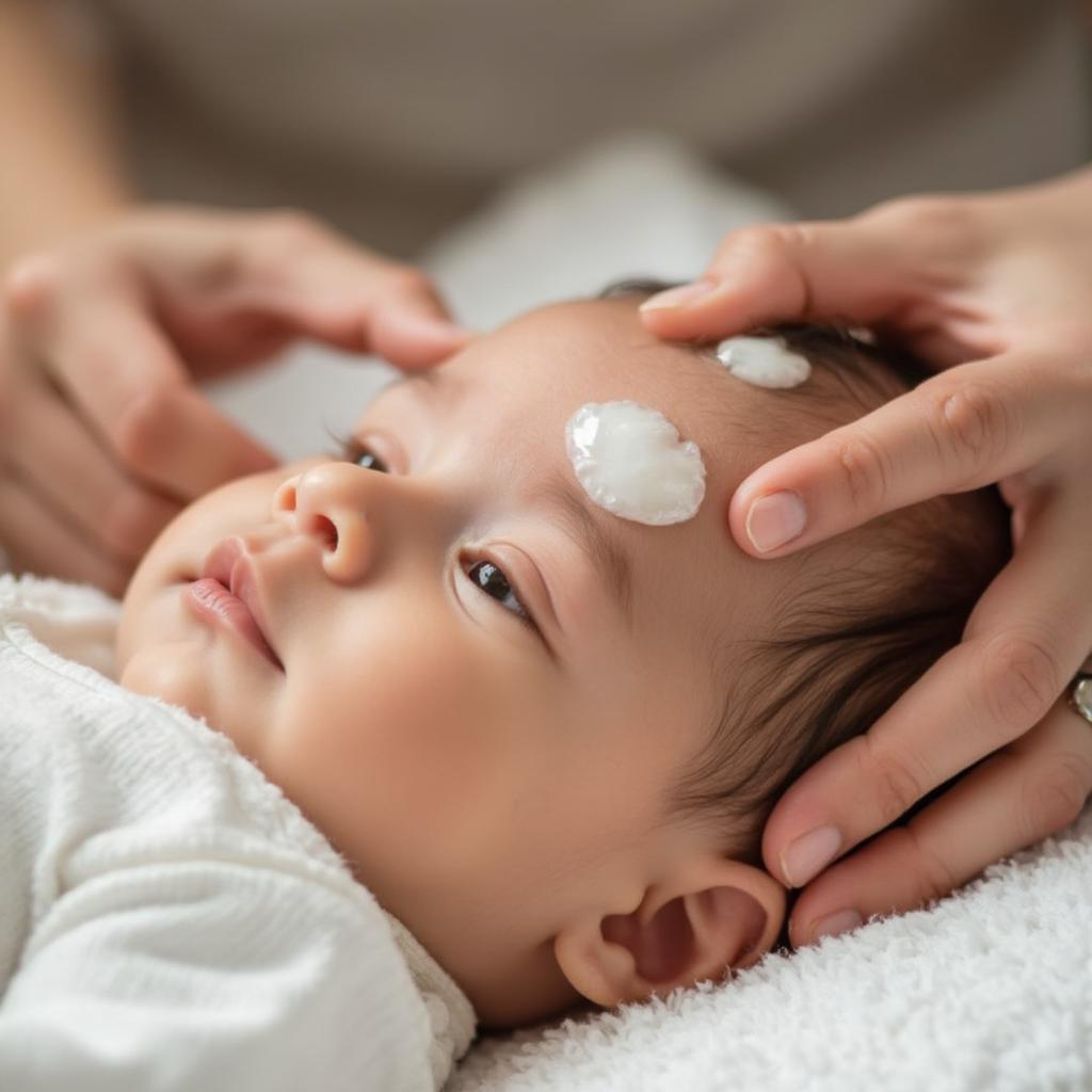 Applying Coconut Oil to Baby's Hair