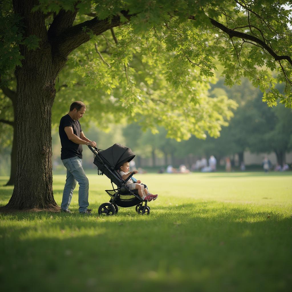 Baby in Stroller at Park