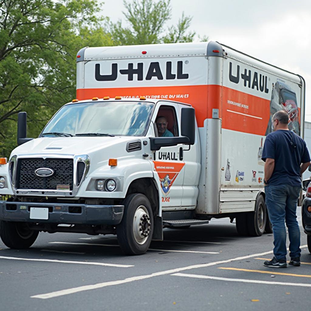 Backing up U-Haul with Car Trailer