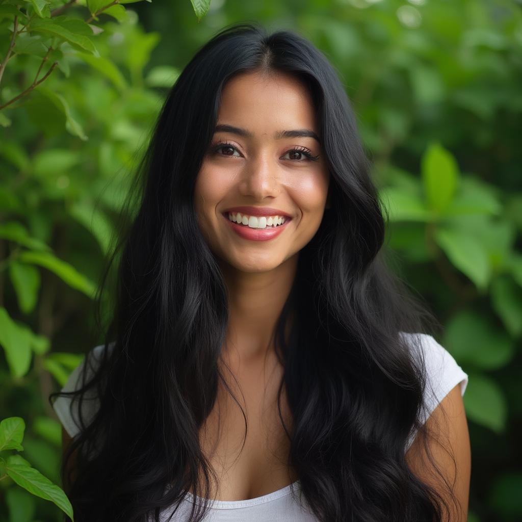 Bengali Woman with Long, Healthy Black Hair