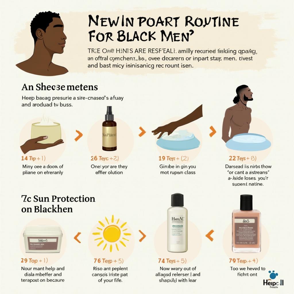 Black Male Skincare Routine Illustration