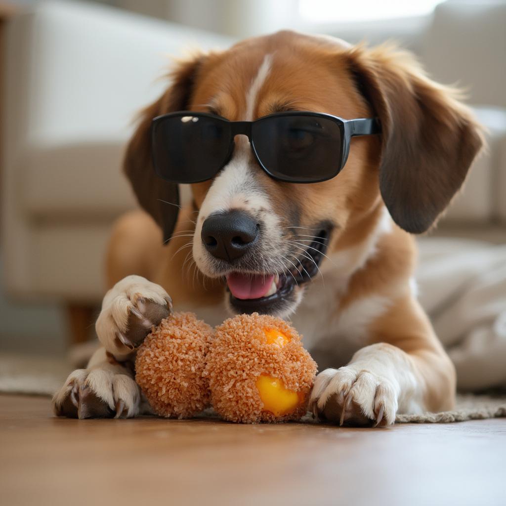 Blind Dog Playing with Sensory Toy