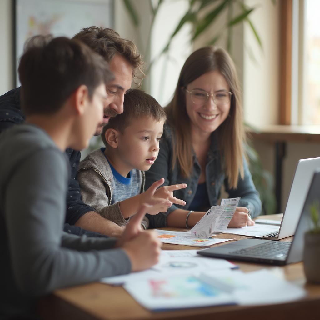 Boy Exploring Career Options with Parents