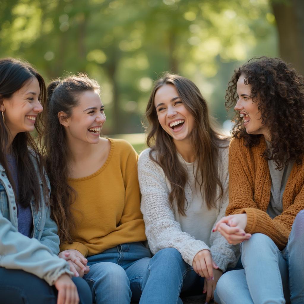 Group of girls laughing and enjoying time together