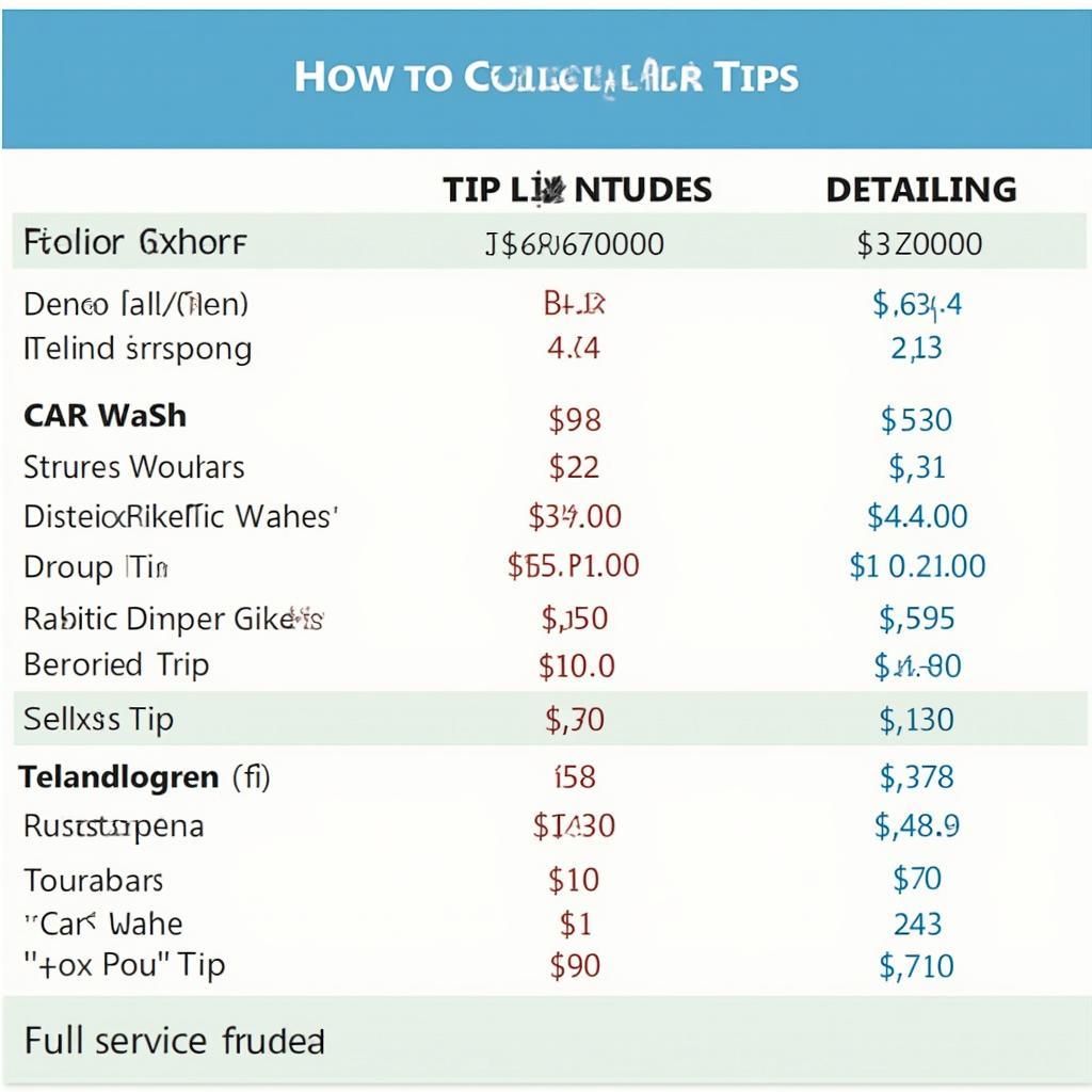 Calculating Car Wash Tips