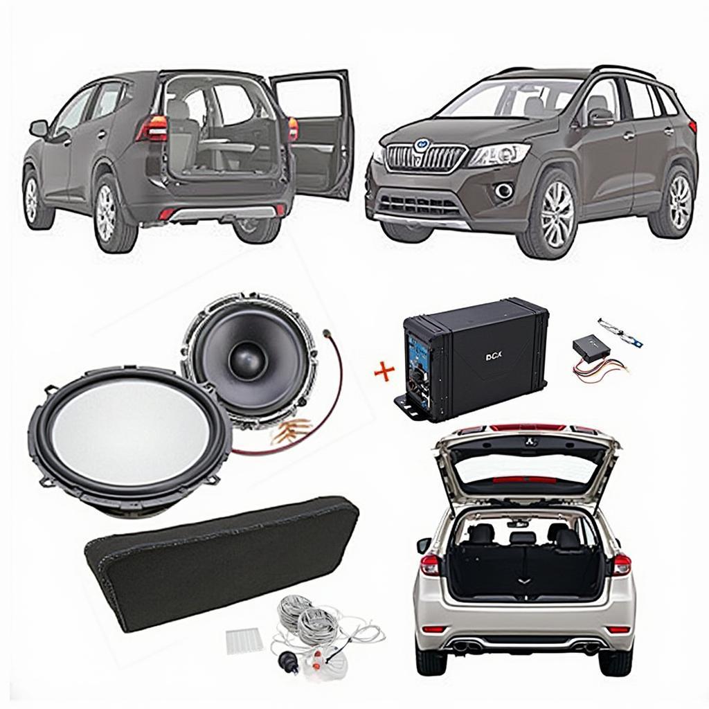 Car Audio System Components: Speakers, Amplifier, Subwoofer