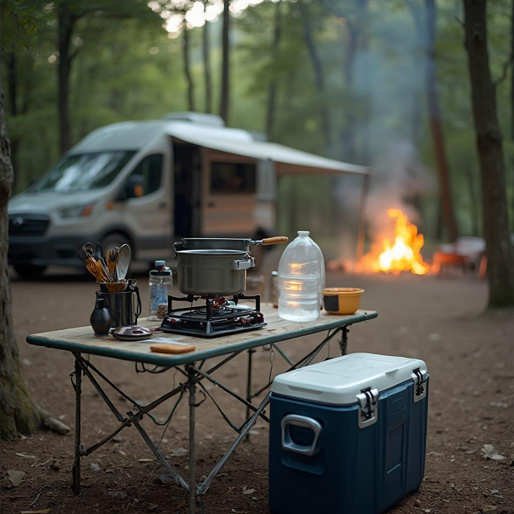 Setting up a Car Camping Kitchen