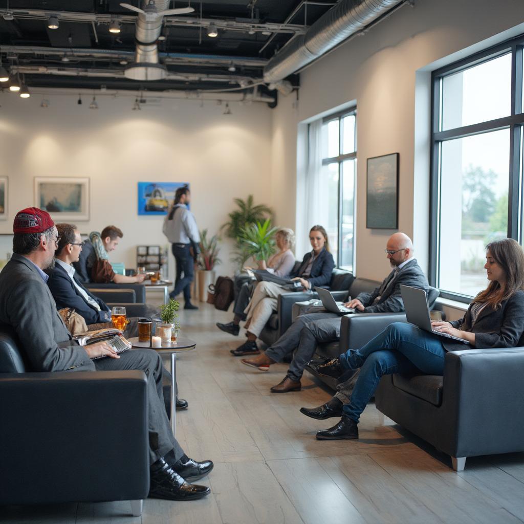 Waiting Area at a Car Dealership Service Center