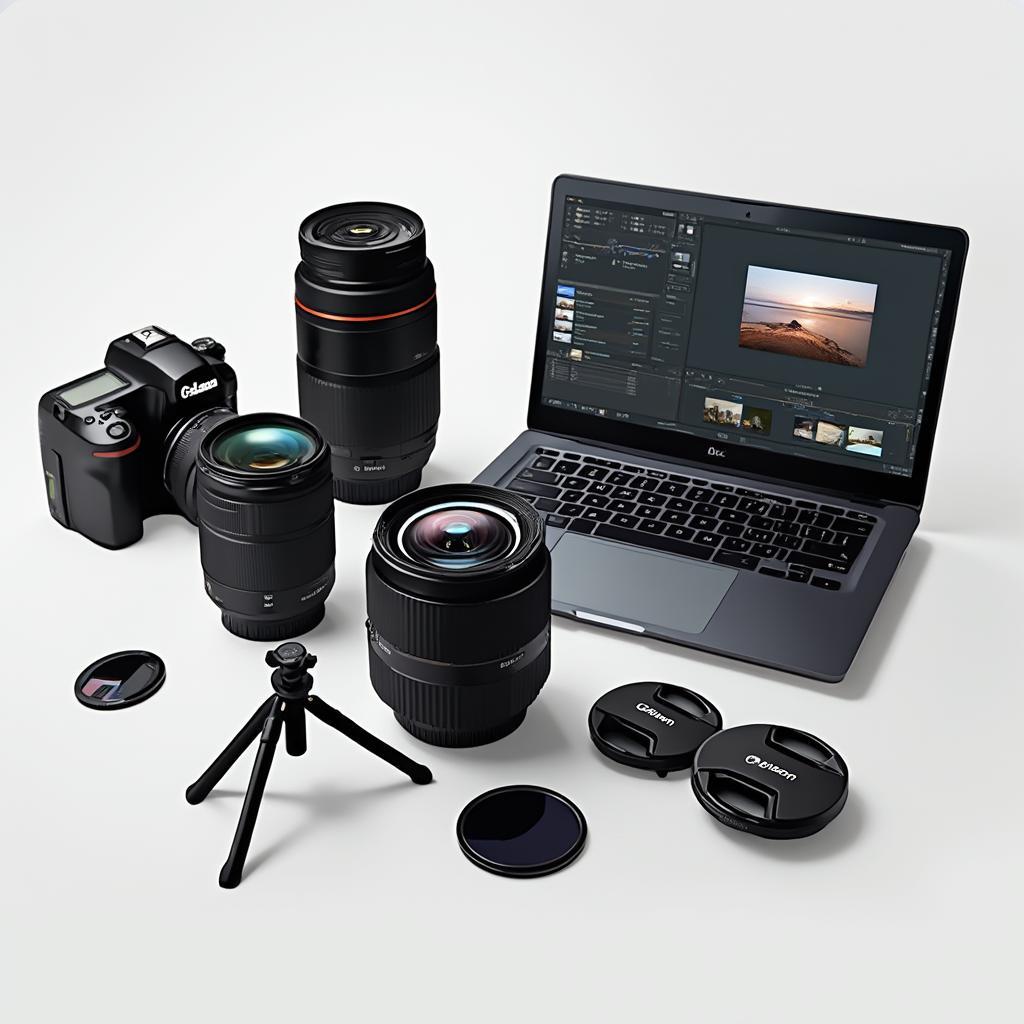 Essential Car Photography Equipment and Software: DSLR Camera, Lenses, Tripod, Polarizing Filter, and Editing Software