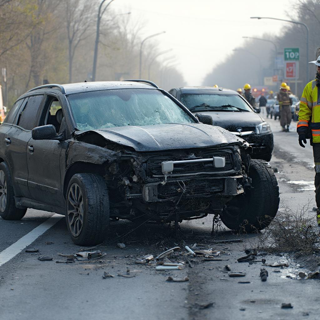 Car Rollover After Collision