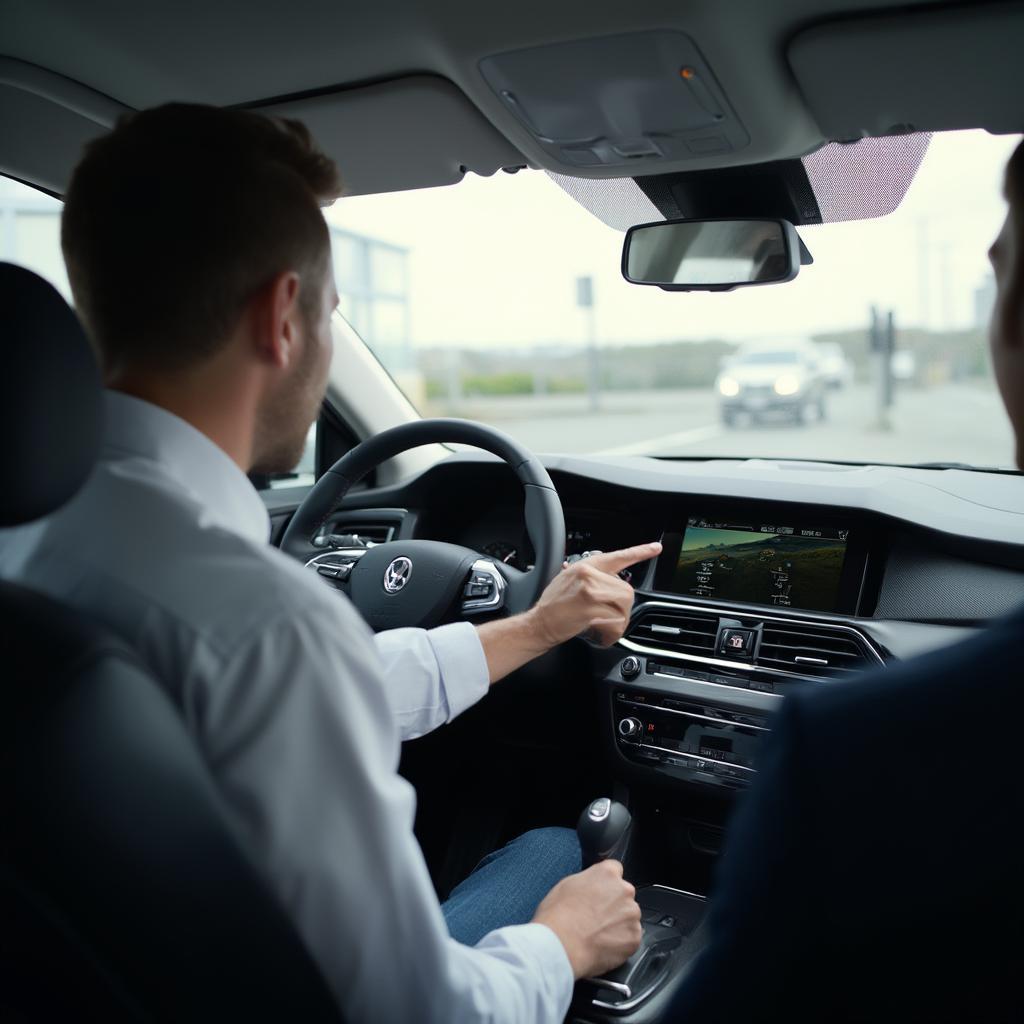 Car Salesman Explaining Car Features