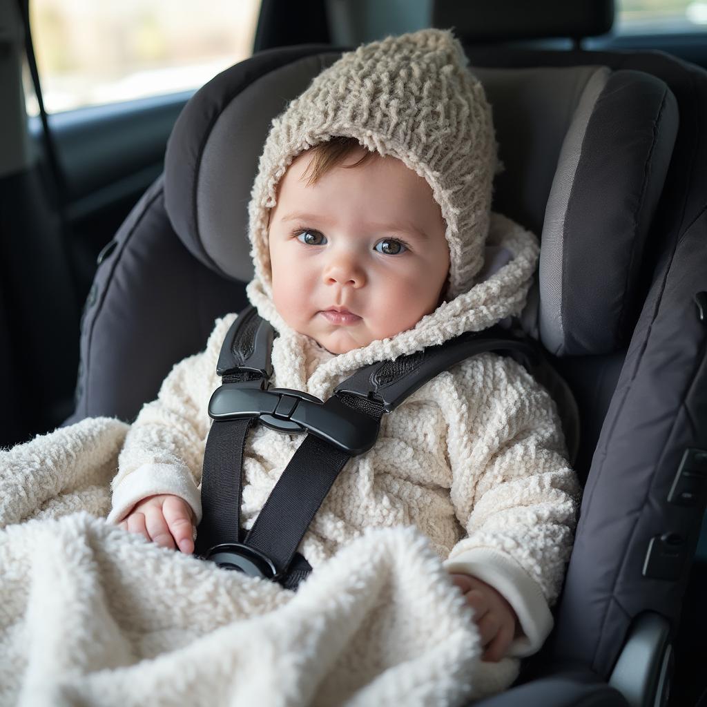 Baby in Car Seat with Warm Layers