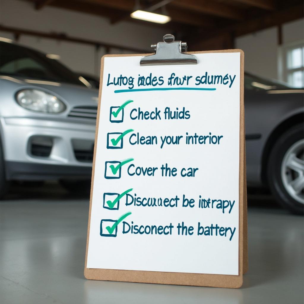 Car Storage Preparation Checklist