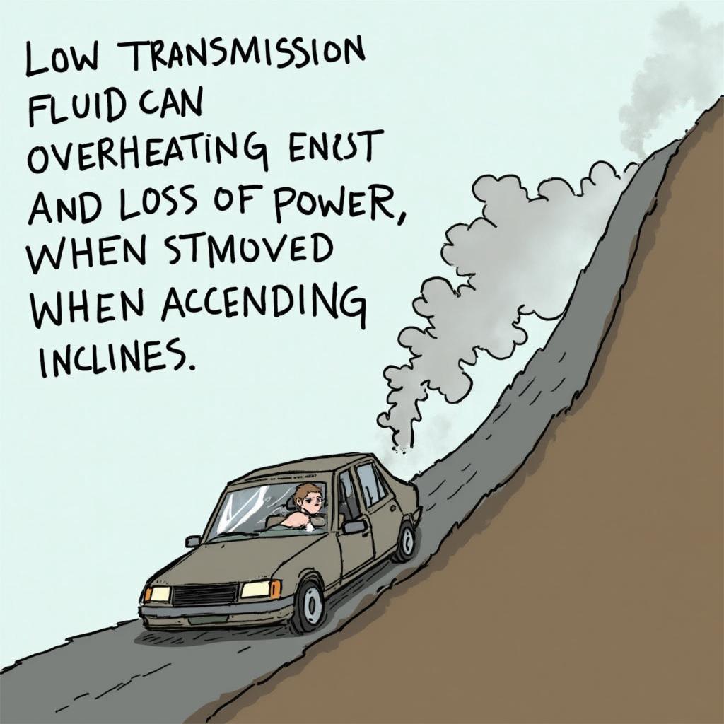 Car struggling uphill due to low transmission fluid