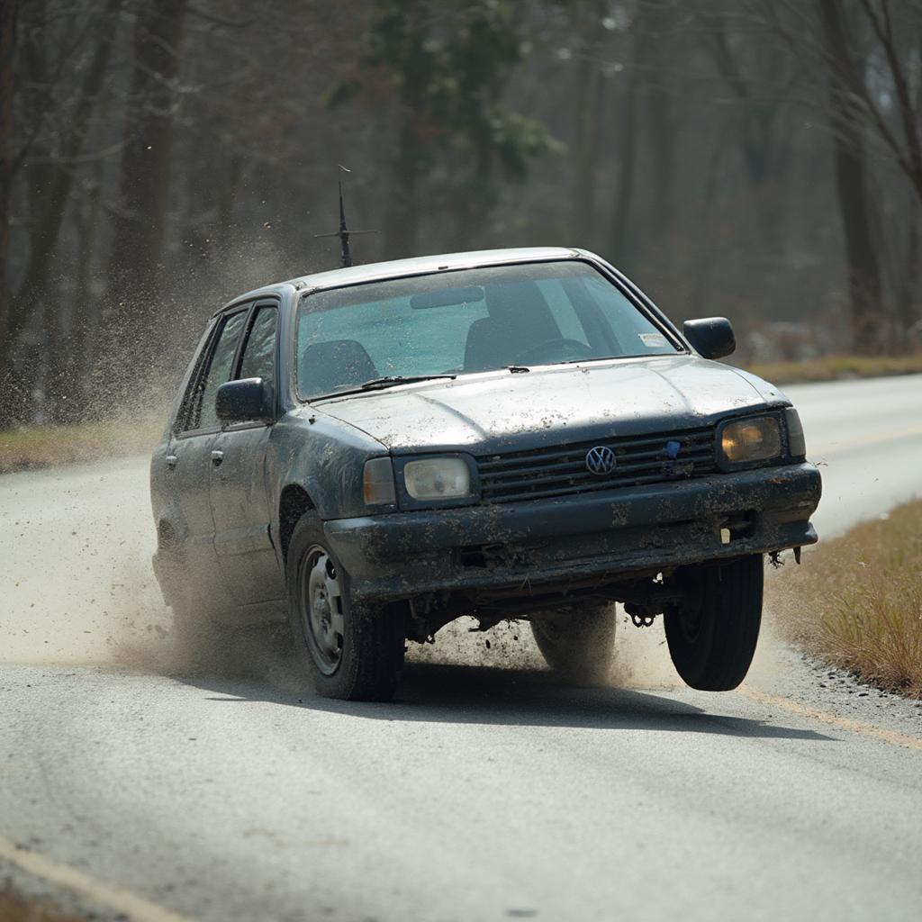 Car Tipping Over During a Sharp Turn